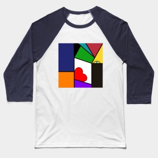 Cubism pattern, mouth and eye Baseball T-Shirt